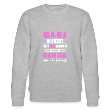 43 Hochzeitstag Paare 43 Jahre Ehe Bleihochzeit - Stanley/Stella Unisex Bio-Sweatshirt CHANGER  - Grau meliert - Vorne - Nik (191cm) & Marisol (170cm)