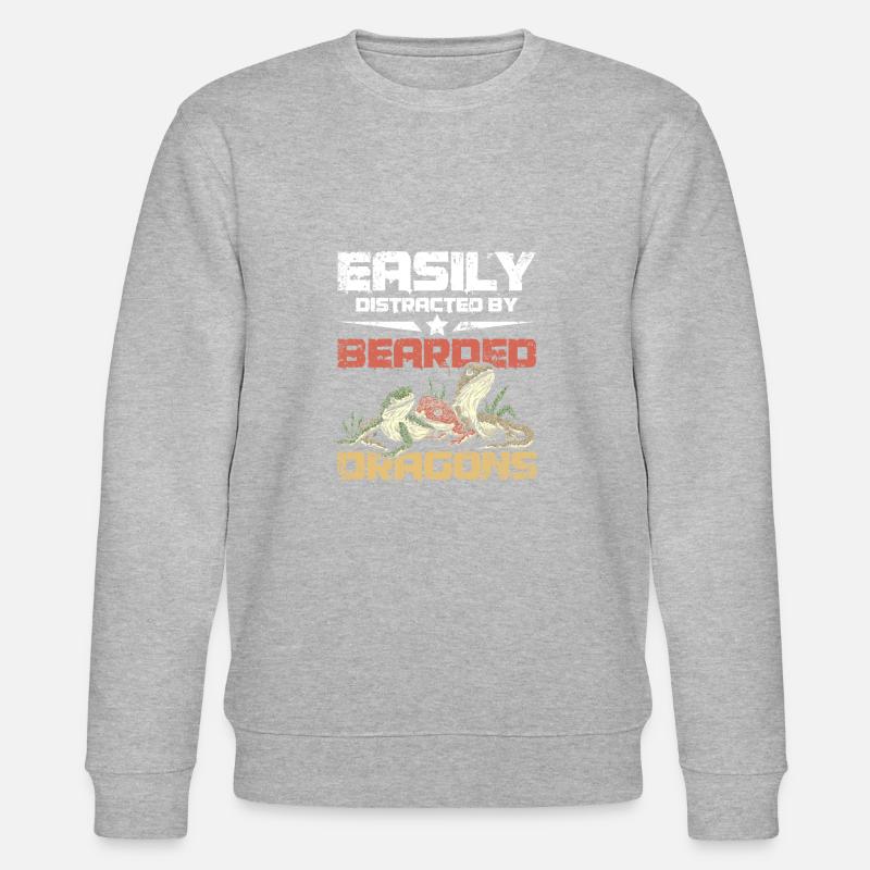 Easily distracted by bearded dragons - Stanley/Stella Unisex Bio-Sweatshirt CHANGER  - Grau meliert