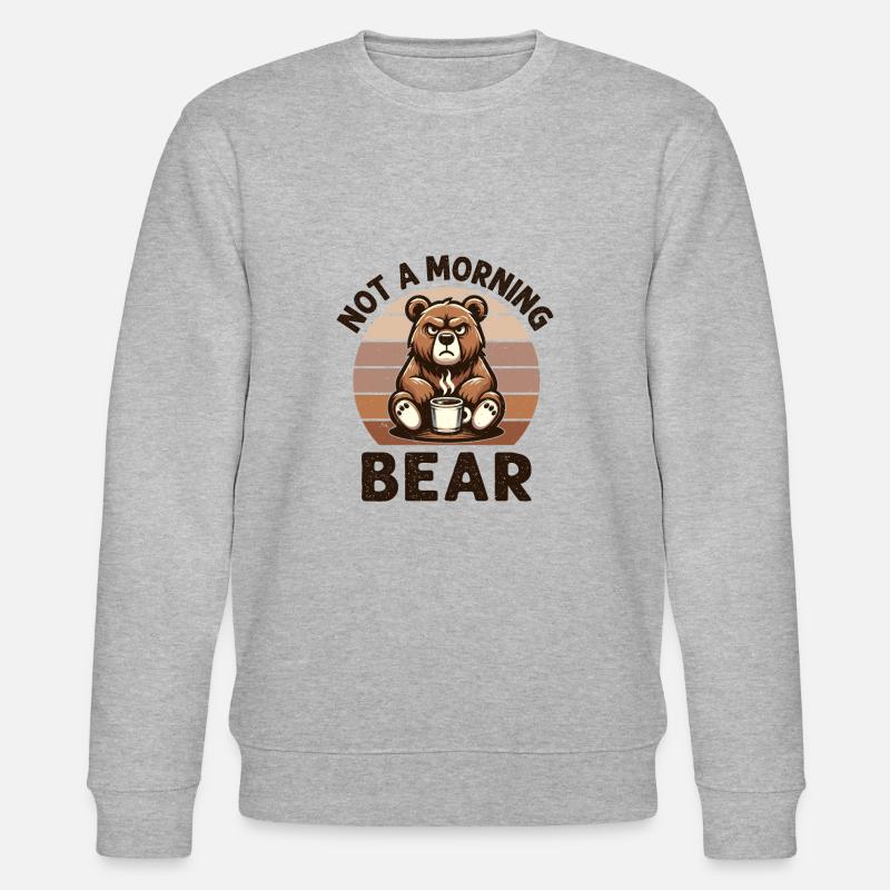 Grumpy bear with coffee - Stanley/Stella CHANGER Unisex Organic Sweatshirt - heather grey