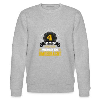 4 Hochzeitstag Ehefrau 4 Jahre Ehe Seidenhochzeit - Stanley/Stella Unisex Bio-Sweatshirt CHANGER  - Grau meliert - Vorne - Nik (191cm) & Marisol (170cm)