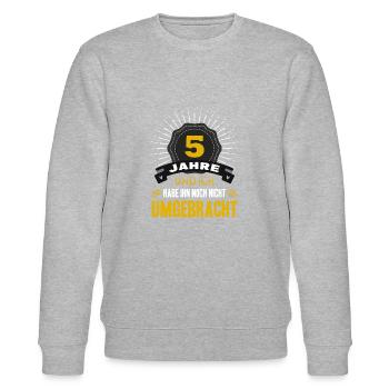 5 Jahre Ehe Hochzeitstag Ehefrau Hölzerne Hochzeit - Stanley/Stella Unisex Bio-Sweatshirt CHANGER  - Grau meliert - Vorne - Nik (191cm) & Marisol (170cm)
