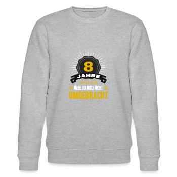 8 Hochzeitstag Frau 8 Jahre Ehe Blecherne Hochzeit - Stanley/Stella Unisex Bio-Sweatshirt CHANGER  - Grau meliert - Vorne - Nik (191cm) & Marisol (170cm)