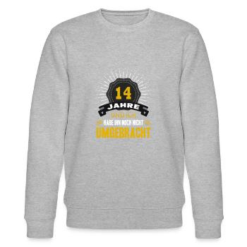 14 Jahre Ehe Hochzeitstag Frau Elfenbeinhochzeit - Stanley/Stella Unisex Bio-Sweatshirt CHANGER  - Grau meliert - Vorne - Nik (191cm) & Marisol (170cm)