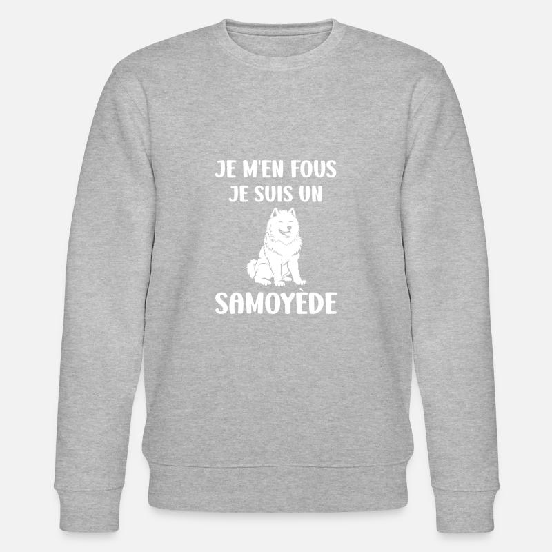 Humour Chien Samoyède - Sweat bio CHANGER Stanley/Stella Unisexe - gris chiné