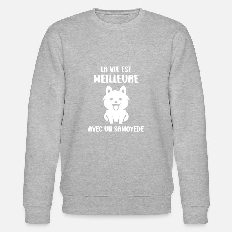 Humour Chien Samoyède - Sweat bio CHANGER Stanley/Stella Unisexe - gris chiné