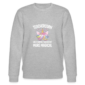 Teachercorn comme un professeur normal Cadeaux de tuteur - Sweat bio CHANGER Stanley/Stella Unisexe - gris chiné - Devant - Nik (191cm) & Marisol (170cm)