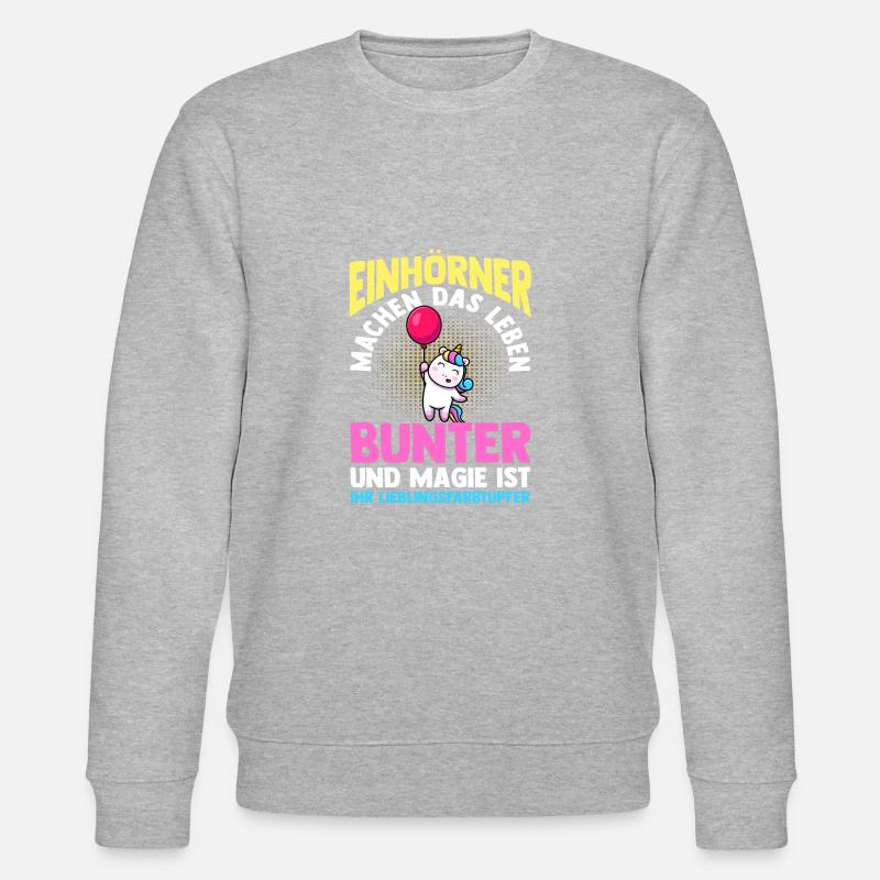 Einhorn - Stanley/Stella Unisex Bio-Sweatshirt CHANGER  - Grau meliert