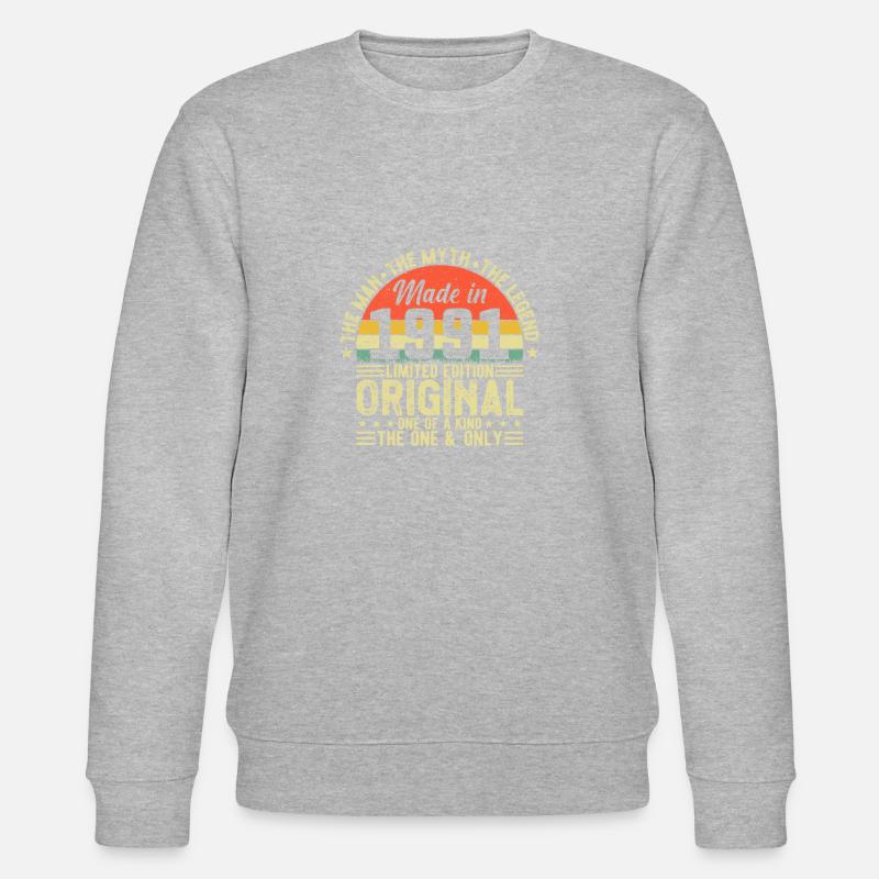 Millésime 1991 Anniversaire - Sweat bio CHANGER Stanley/Stella Unisexe - gris chiné