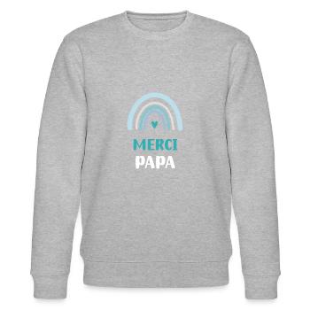 Danke Regenbogen Papa Geschenk Papa - Stanley/Stella Unisex Bio-Sweatshirt CHANGER  - Grau meliert - Vorne - Nik (191cm) & Marisol (170cm)