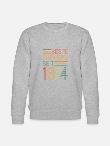 Best wife since 1974 50th wedding anniversary - Stanley/Stella CHANGER Unisex Organic Sweatshirt - heather grey
