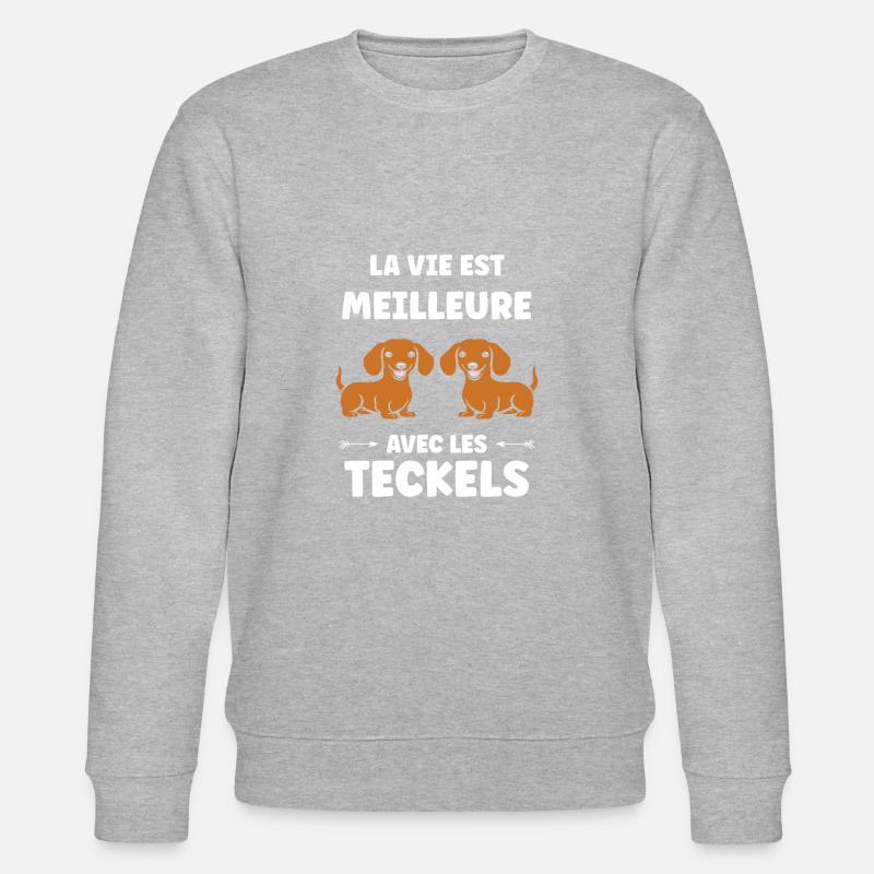 Humour chien teckel - Sweat bio CHANGER Stanley/Stella Unisexe - gris chiné