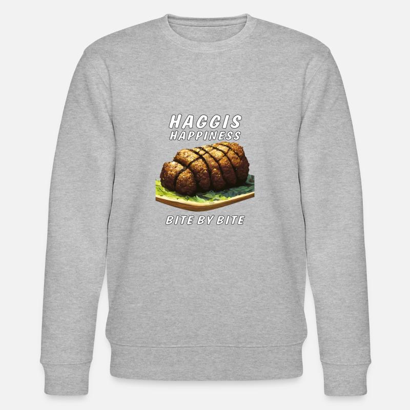 HAGGIS HAPPINESS BITE BY BITE - Stanley/Stella Unisex Bio-Sweatshirt CHANGER - Grau meliert