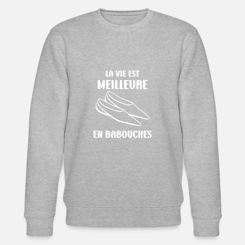 Humour babouches - Sweat bio CHANGER Stanley/Stella Unisexe - gris chiné