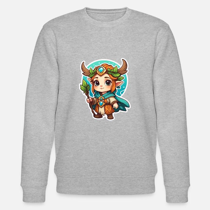 Druide Niedlich Illustration - Stanley/Stella Unisex Bio-Sweatshirt CHANGER  - Grau meliert