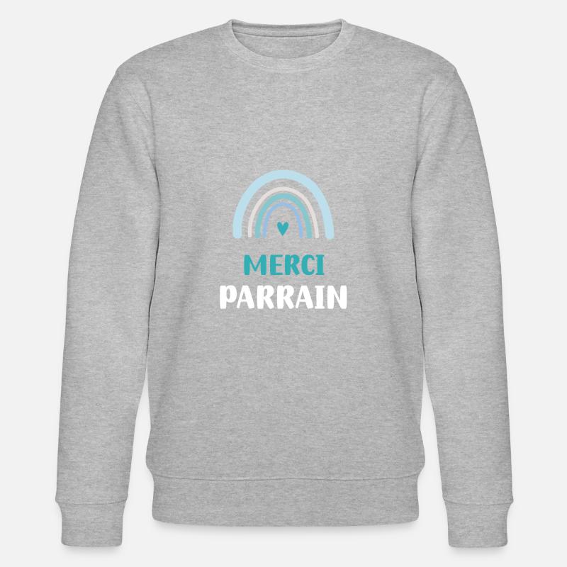 Danke Pate Regenbogen Geschenk Pate - Stanley/Stella Unisex Bio-Sweatshirt CHANGER  - Grau meliert