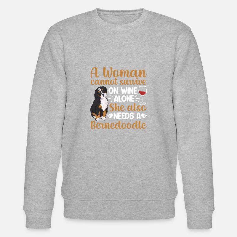Bernedoodle Hund - Stanley/Stella Unisex Bio-Sweatshirt CHANGER  - Grau meliert