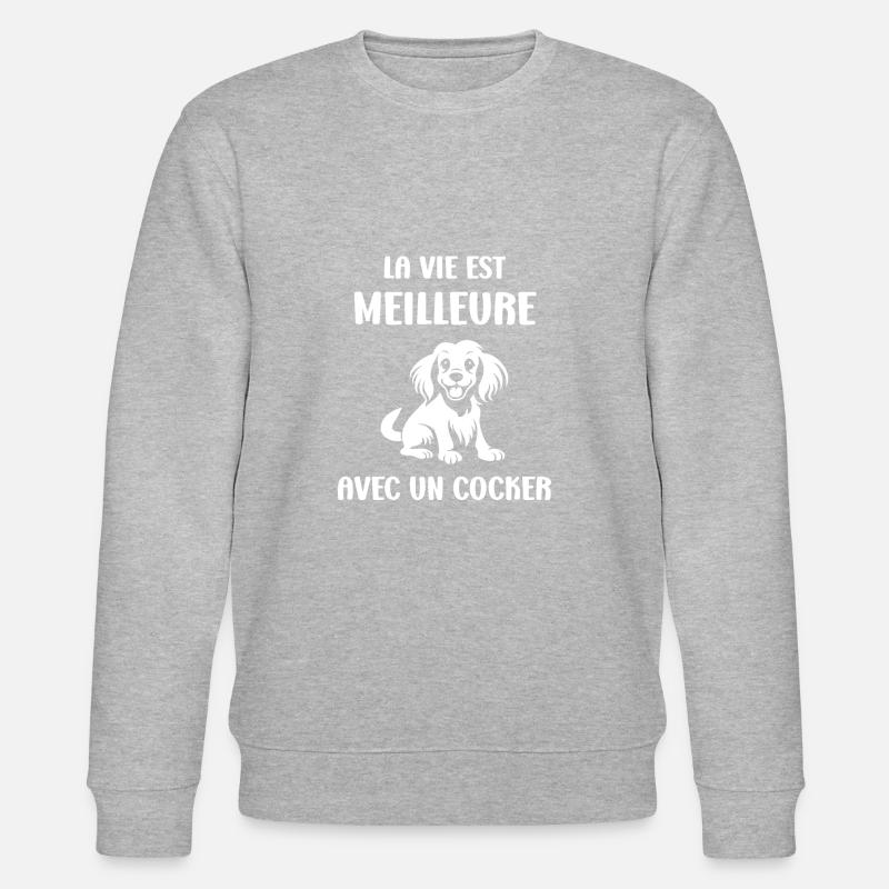 Chien cocker - Sweat bio CHANGER Stanley/Stella Unisexe - gris chiné