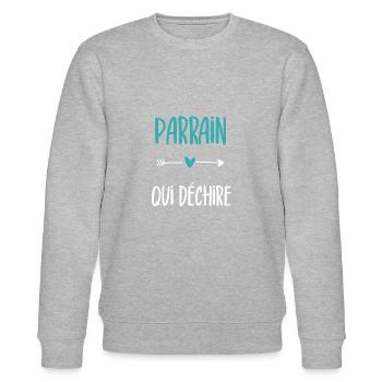 Pate, der Tränen Humor Patengeschenk - Stanley/Stella Unisex Bio-Sweatshirt CHANGER  - Grau meliert - Vorne - Nik (191cm) & Marisol (170cm)