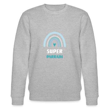 Super Pate Regenbogen Pate Geschenk - Stanley/Stella Unisex Bio-Sweatshirt CHANGER  - Grau meliert - Vorne - Nik (191cm) & Marisol (170cm)