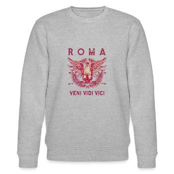ROMA VENI VIDI VICI - Stanley/Stella CHANGER Unisex Organic Sweatshirt - heather grey - Front - Nik (191cm) & Marisol (170cm)