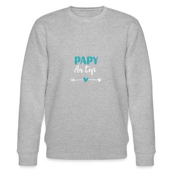 Opa an oberster Stelle Herz-Opa - Stanley/Stella Unisex Bio-Sweatshirt CHANGER  - Grau meliert - Vorne - Nik (191cm) & Marisol (170cm)