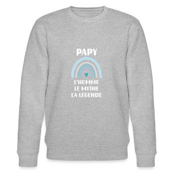 Opa Mann Mythos Legende Regenbogen Opa - Stanley/Stella Unisex Bio-Sweatshirt CHANGER  - Grau meliert - Vorne - Nik (191cm) & Marisol (170cm)