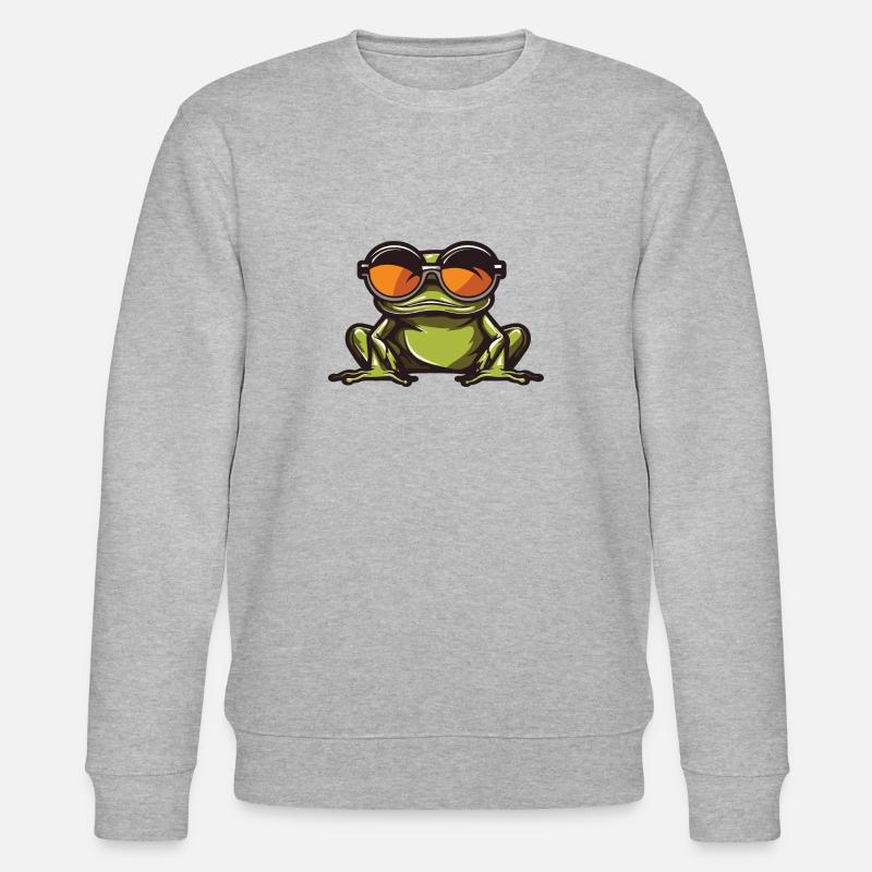 Frosch Lustig Cool - Stanley/Stella Unisex Bio-Sweatshirt CHANGER  - Grau meliert