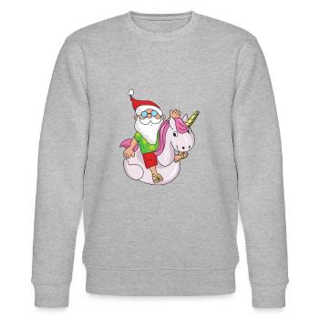 Weihnachten Einhorn - Stanley/Stella Unisex Bio-Sweatshirt CHANGER  - Grau meliert - Vorne - Nik (191cm) & Marisol (170cm)