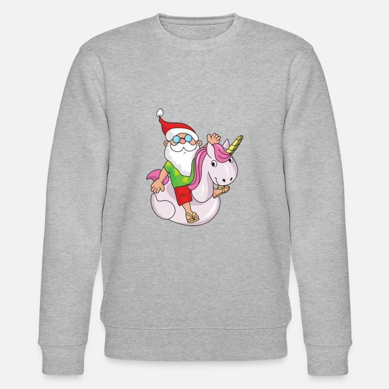 Weihnachten Einhorn - Stanley/Stella Unisex Bio-Sweatshirt CHANGER - Grau meliert