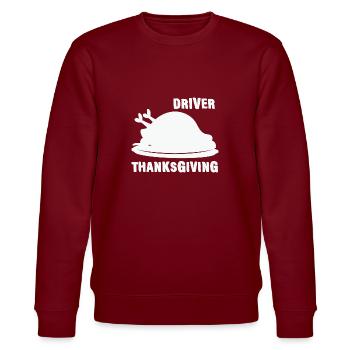Driver Thanksgiving Turkey Dinner - Stanley/Stella CHANGER Unisex Organic Sweatshirt - burgundy - Front - Nik (191cm) & Marisol (170cm)