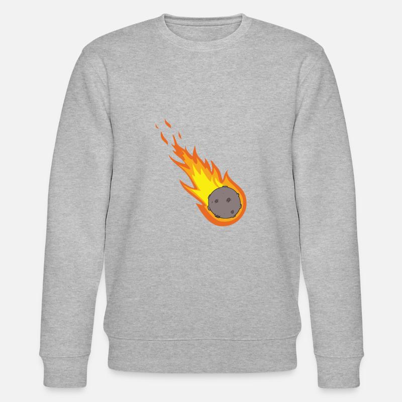 Flaming Meteor Comet Space - Stanley/Stella Unisex Bio-Sweatshirt CHANGER  - Grau meliert