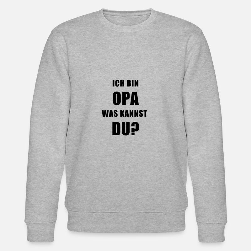 ICH BIN OPA GESCHENK - Stanley/Stella Unisex Bio-Sweatshirt CHANGER  - Grau meliert