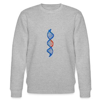 Doppelhelix DNA DNS Test Geschenkidee für Forscher - Stanley/Stella Unisex Bio-Sweatshirt CHANGER  - Grau meliert - Vorne - Nik (191cm) & Marisol (170cm)