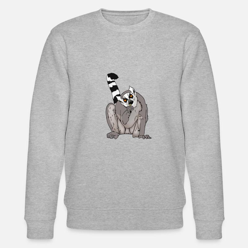 Katta, Makis und Lemuren Freunde Geschenkidee - Stanley/Stella Unisex Bio-Sweatshirt CHANGER - Grau meliert