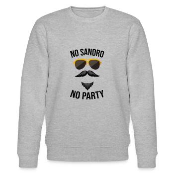 No Sandro No Party - Stanley/Stella Unisex Bio-Sweatshirt CHANGER  - Grau meliert - Vorne - Nik (191cm) & Marisol (170cm)