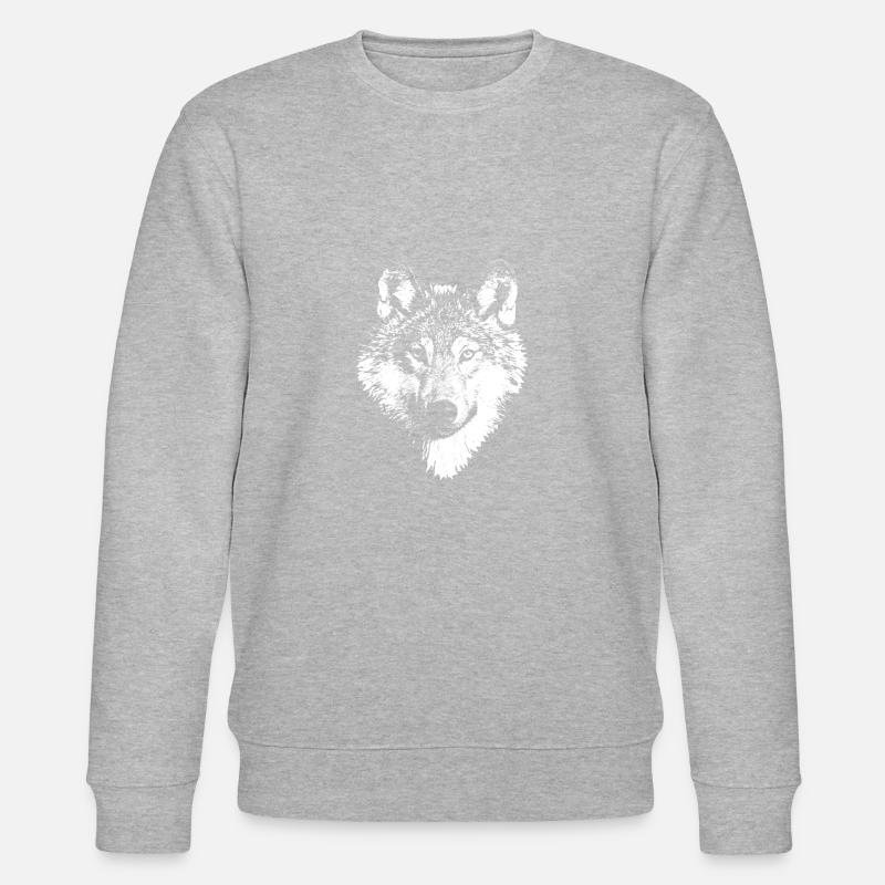 Weißer Wolf - Stanley/Stella Unisex Bio-Sweatshirt CHANGER  - Grau meliert