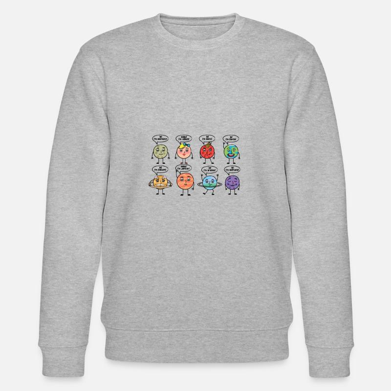 Planeten Weltraum Comic Sonnensystem - Stanley/Stella Unisex Bio-Sweatshirt CHANGER  - Grau meliert