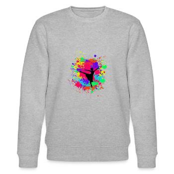Schöne prima Ballerina in Farbkleckse Geschenk - Stanley/Stella Unisex Bio-Sweatshirt CHANGER  - Grau meliert - Vorne - Nik (191cm) & Marisol (170cm)