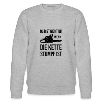 Du bist nicht du wenn die Kette Stumpf ist - Stanley/Stella Unisex Bio-Sweatshirt CHANGER  - Grau meliert - Vorne - Nik (191cm) & Marisol (170cm)