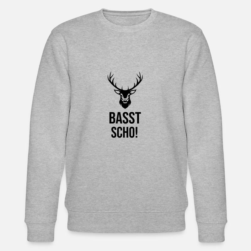 Bayerischer Spruch Basst Scho Geschenk - Stanley/Stella Unisex Bio-Sweatshirt CHANGER  - Grau meliert