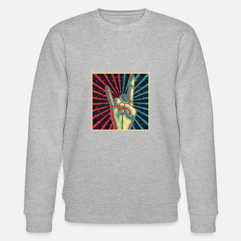 Pommes fork yeeeeaaah! - Stanley/Stella CHANGER Unisex Organic Sweatshirt - heather grey