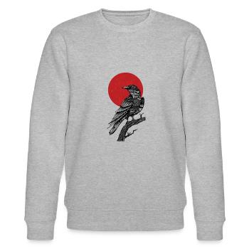 Rabe und Blutmond - Stanley/Stella Unisex Bio-Sweatshirt CHANGER  - Grau meliert - Vorne - Nik (191cm) & Marisol (170cm)