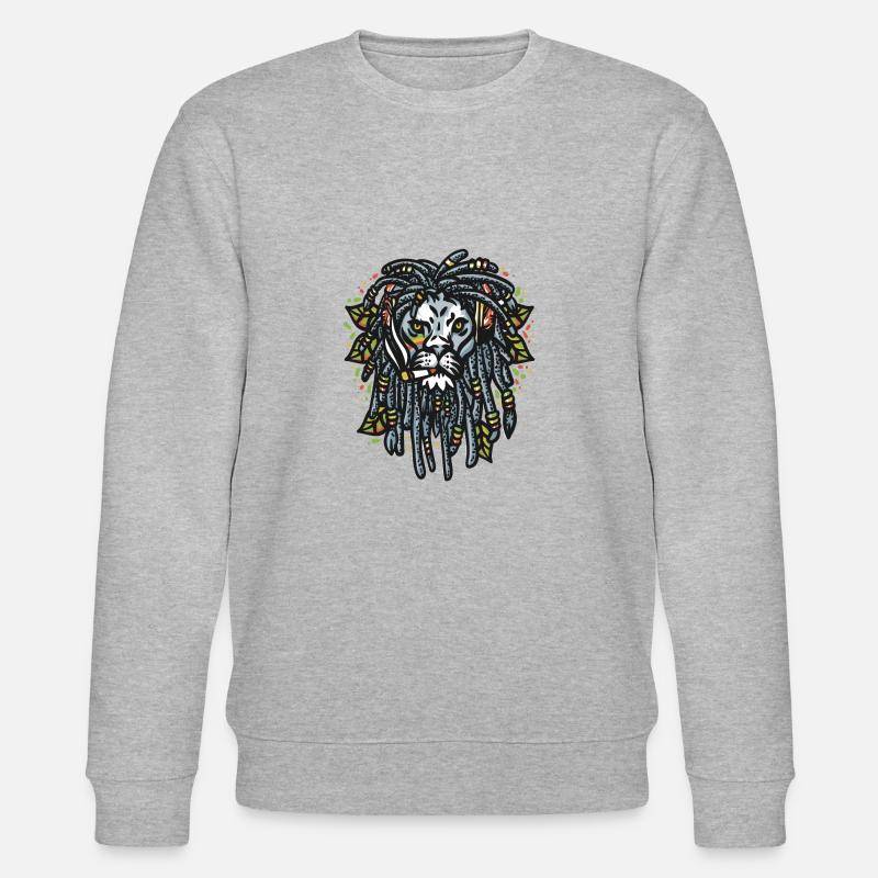 Rastafari Lion Rasta - Stanley/Stella Unisex Bio-Sweatshirt CHANGER  - Grau meliert