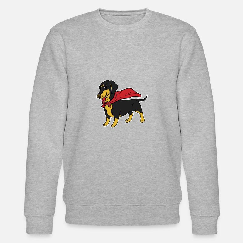 Superheld Dackel Dachshund Hund - Stanley/Stella Unisex Bio-Sweatshirt CHANGER  - Grau meliert