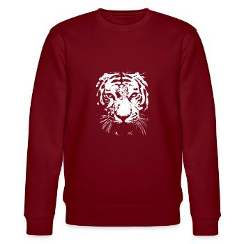 White Tiger - Stanley/Stella CHANGER Unisex Organic Sweatshirt - burgundy - Front - Nik (191cm) & Marisol (170cm)