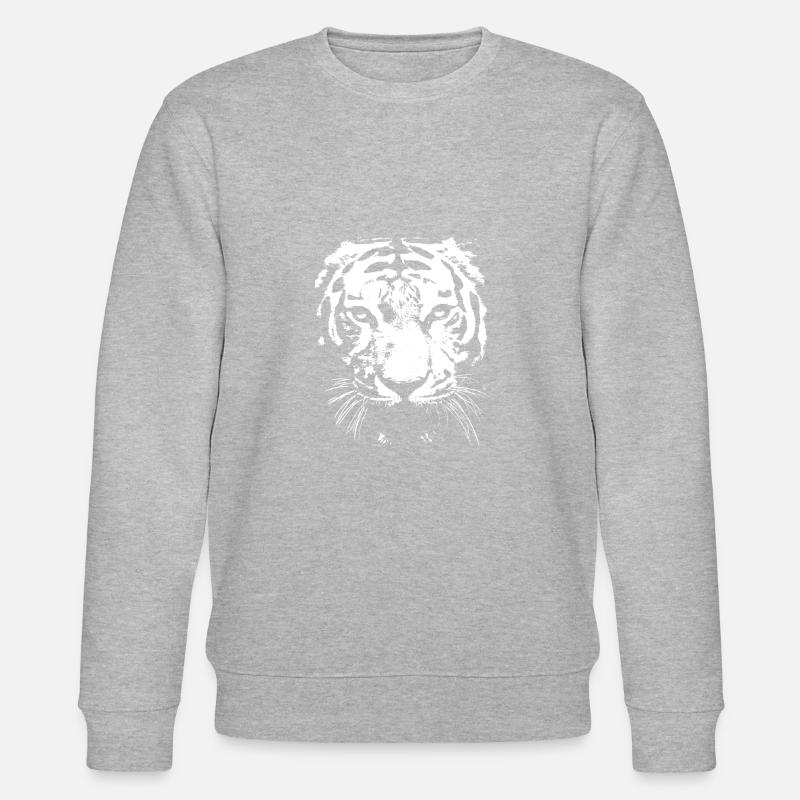 Weißer Tiger - Stanley/Stella Unisex Bio-Sweatshirt CHANGER - Grau meliert