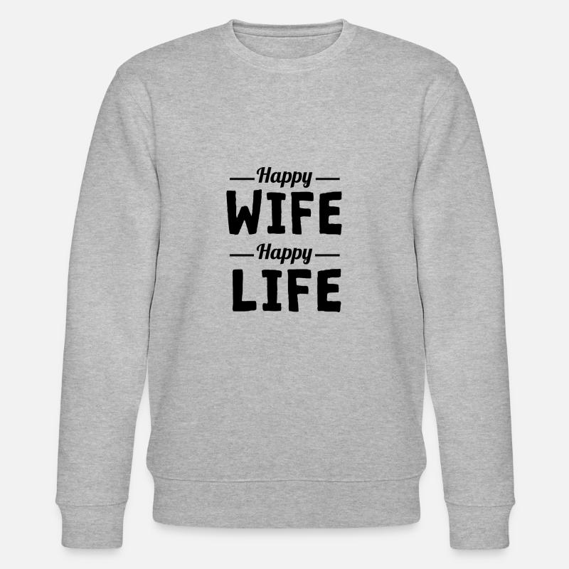 Femme heureuse vie heureuse - Sweat bio CHANGER Stanley/Stella Unisexe - gris chiné