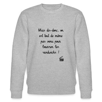 Les Tontons Flingueurs ! Réplique culte - Humour - Sweat bio CHANGER Stanley/Stella Unisexe - gris chiné - Devant - Nik (191cm) & Marisol (170cm)