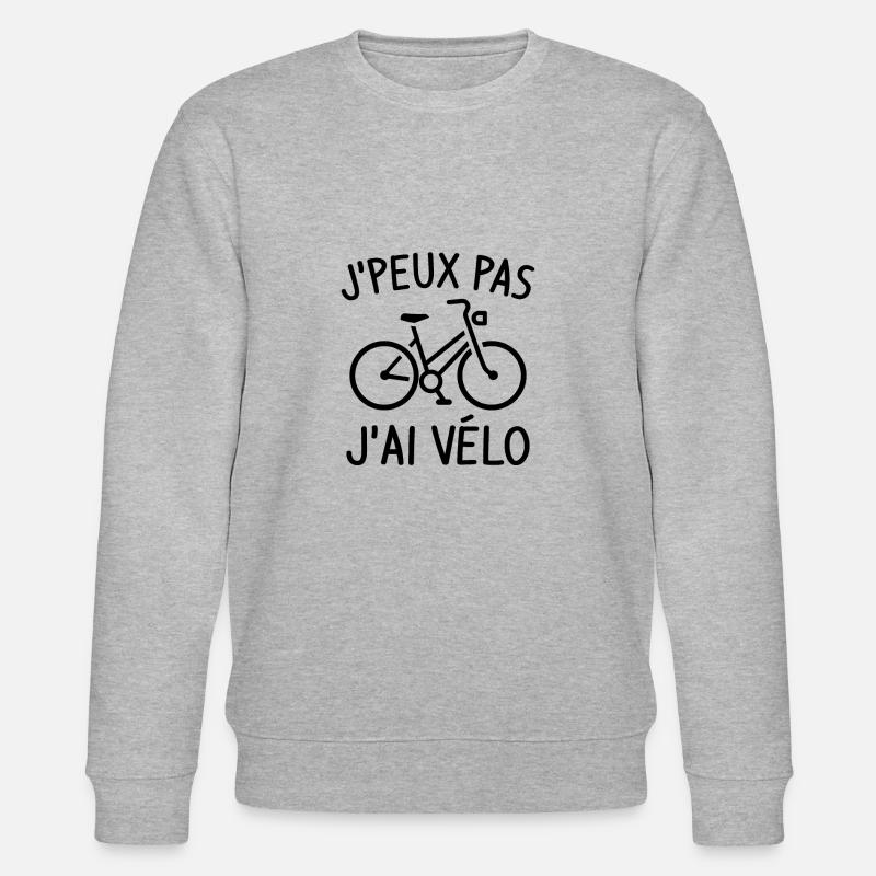J'peux pas j'ai Velo - Stanley/Stella Unisex Bio-Sweatshirt CHANGER  - Grau meliert