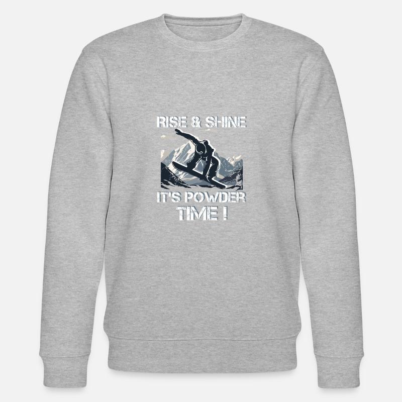 Snowboard Powder time - Stanley/Stella Unisex Bio-Sweatshirt CHANGER  - Grau meliert